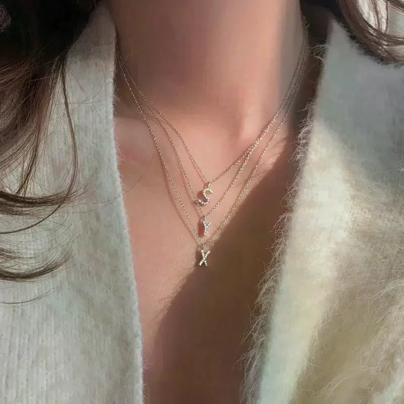 A-Z Initial Letter Charm Pendant Necklace