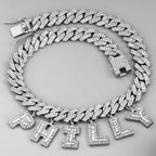 Baguette Initial Letter Necklace