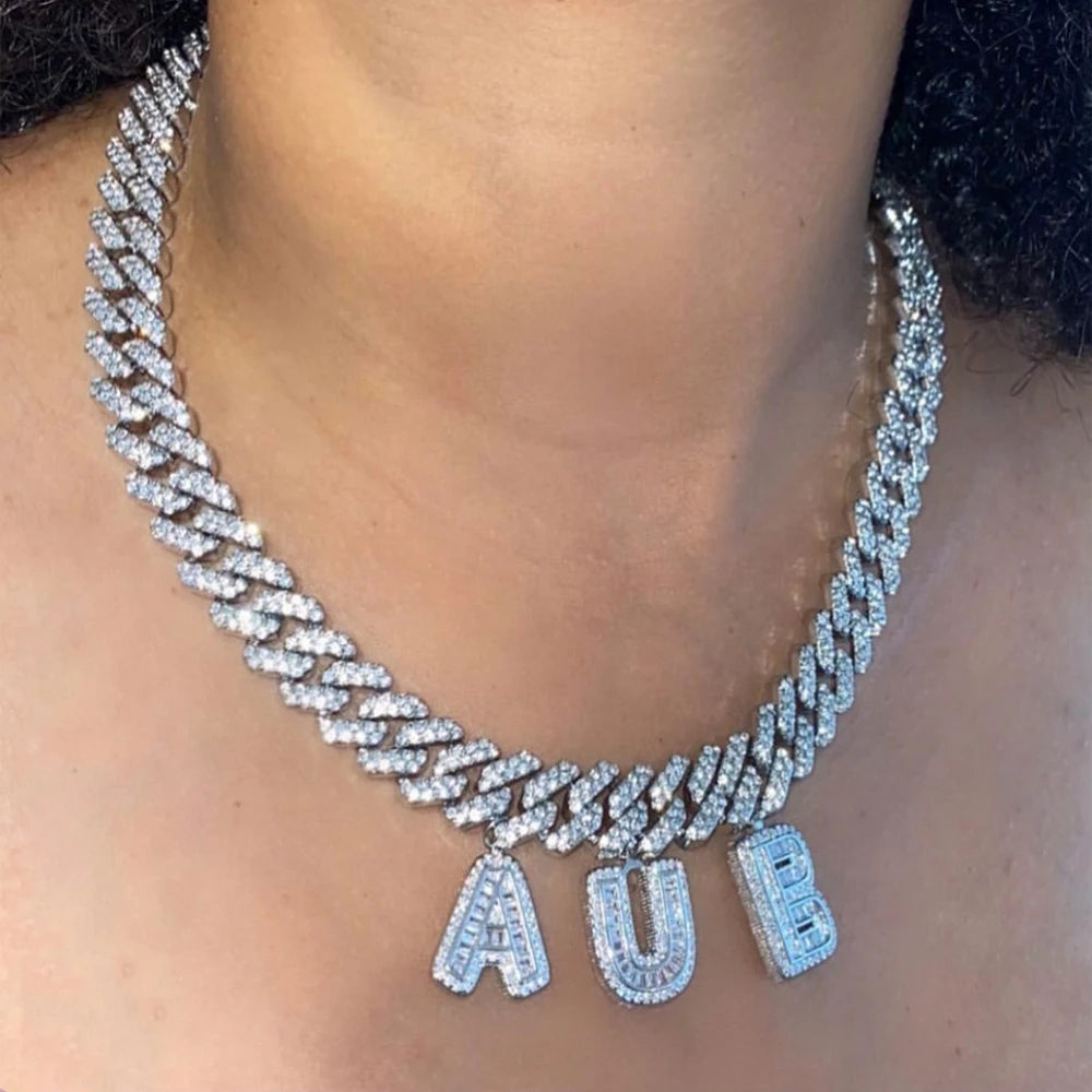 Baguette Initial Letter Necklace