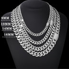 S925 Silver VVS1 Moissanite Miami Cuban Chain Bracelet