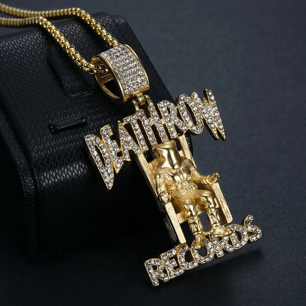 Hiphop Deathrow Records stainless steel Pendant Necklaces