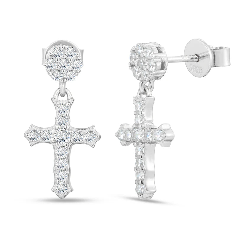 VVS1 Moissanite Cross Stud Earrings