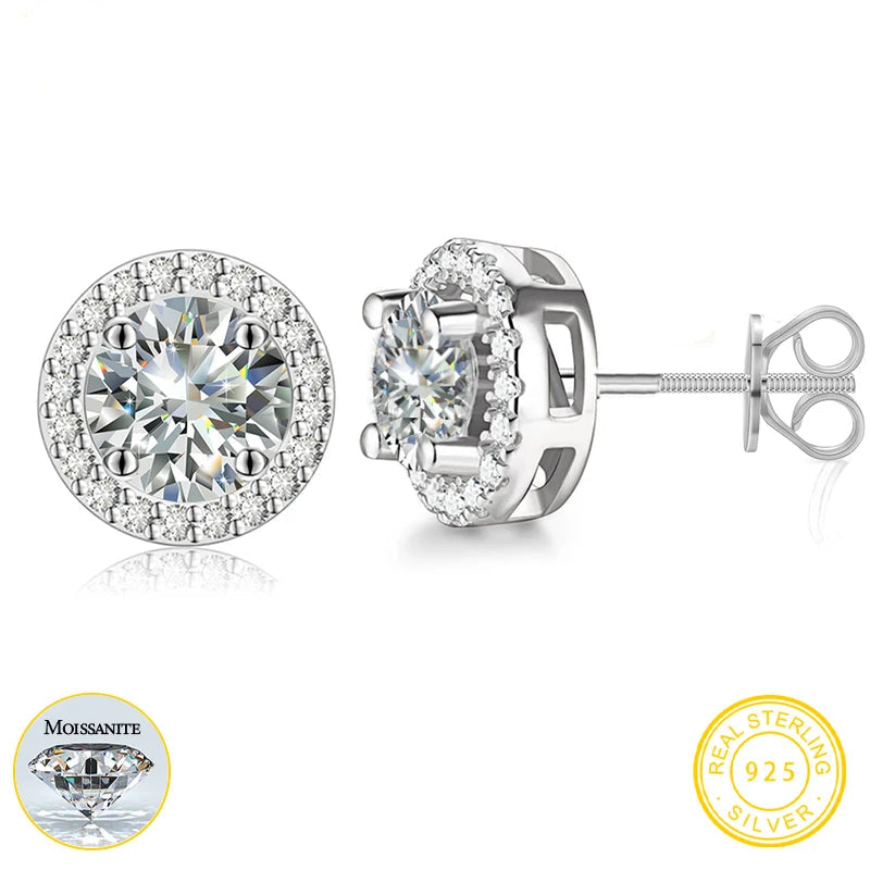 Moissanite Ball Stud Earrings