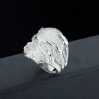 S925 Silver Skull Moissanite Ring