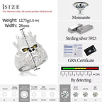 S925 Silver Goat Skull Moissanite Ring
