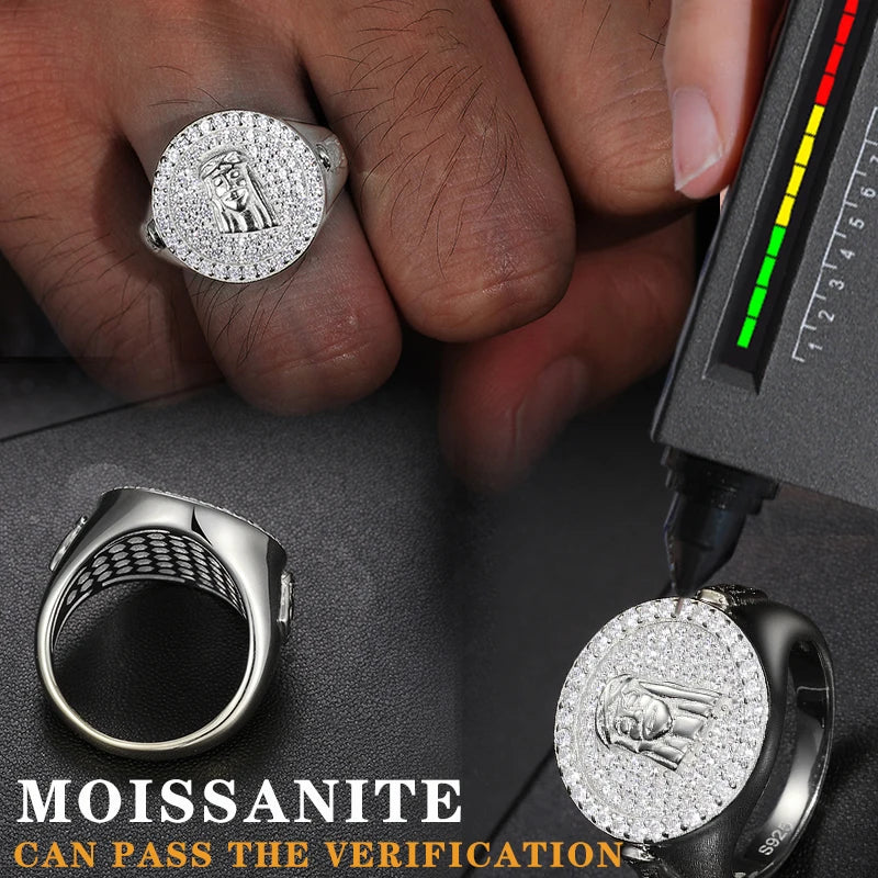 Iced Out Baguette Moissanite Statement Ring