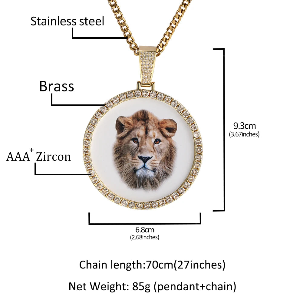 Custom Iced Photo Pendant Necklace