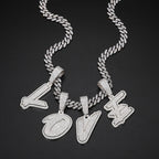 925 Silver Letter Moissanite Pendant