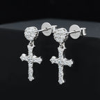 VVS1 Moissanite Cross Stud Earrings