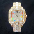 Iced Out Square Dial Quartz Watch