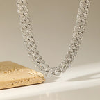 Zinc Alloy Cuban Necklace and Bracelet Set