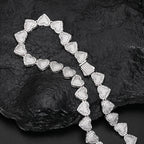 S925 Silver Heart Moissanite Chain