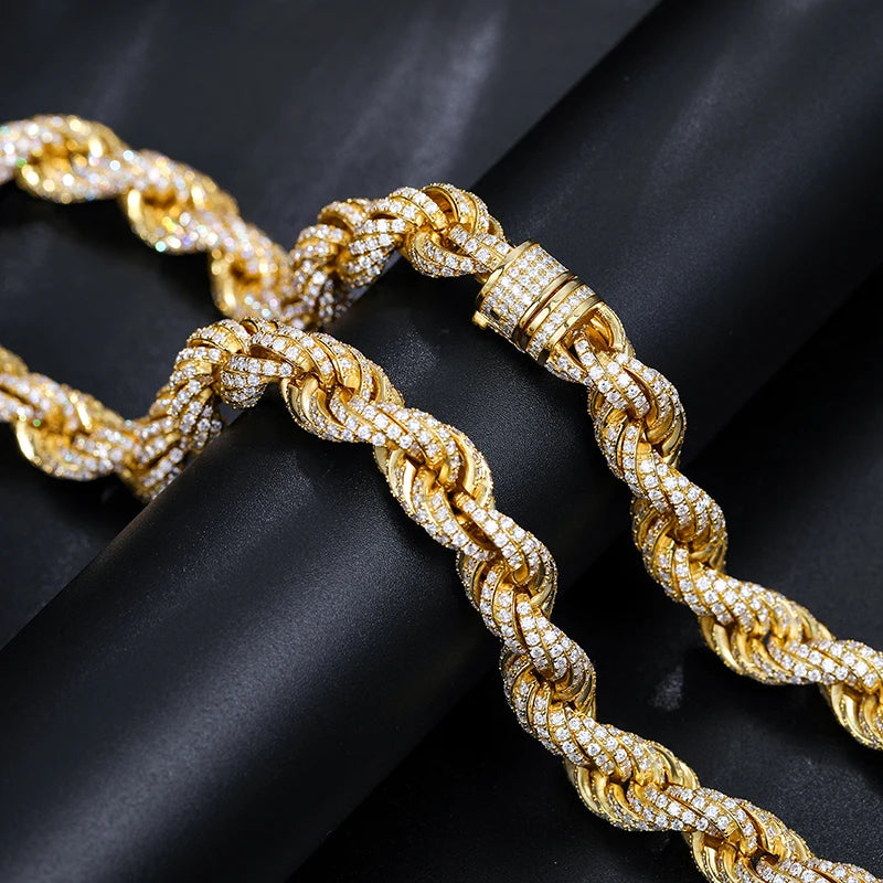 S925 Silver Moissanite Rope Chain