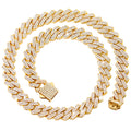14mm Rhombus Prong Cuban Link Chain Necklace