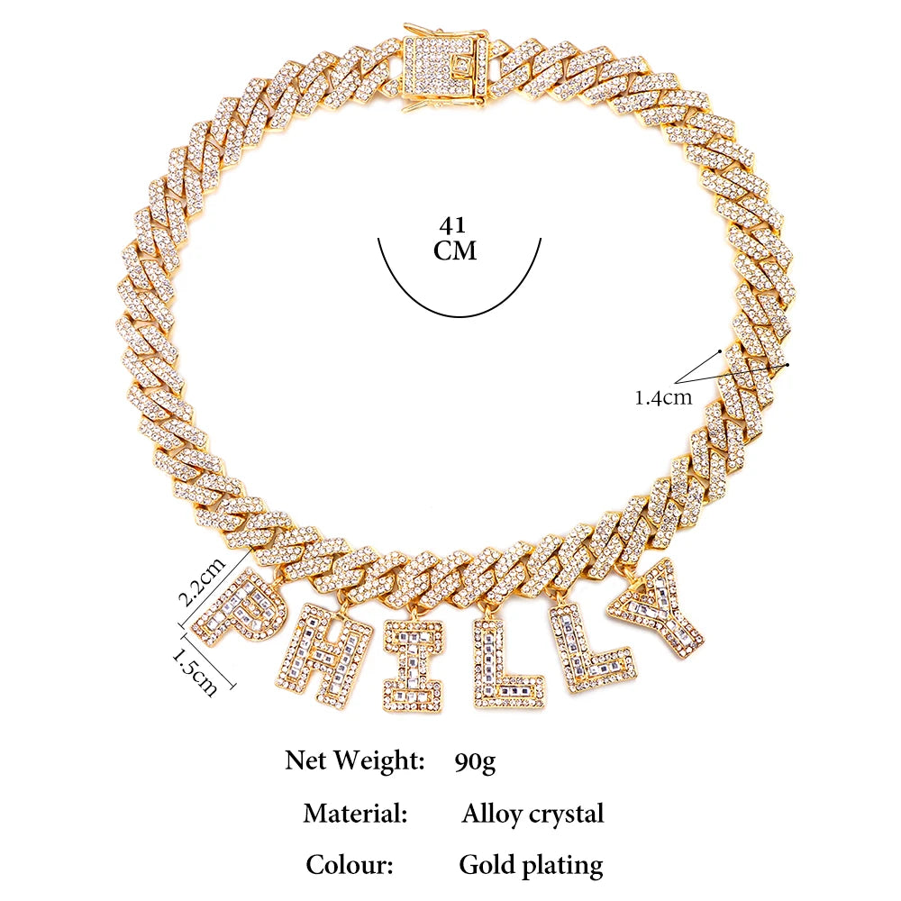 Baguette Initial Letter Necklace