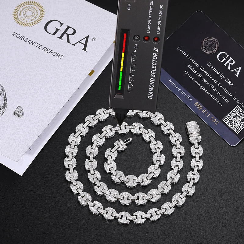 925 Silver VVS1 Moissanite Cuban Chain Necklace