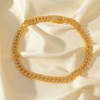 Zinc Alloy Cuban Necklace and Bracelet Set