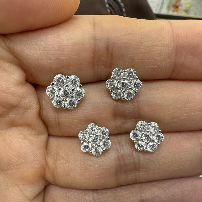 Star Stud Earrings VVS1 Moissanite