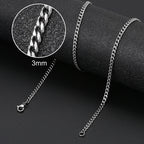 Silver-Plated Stainless Steel Cuban Link Choker Necklace