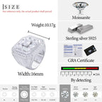S925 Silver Square Moissanite Ring