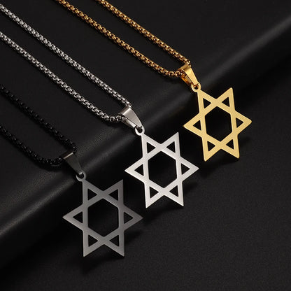 Stainless Steel Star of David Pendant Necklaces