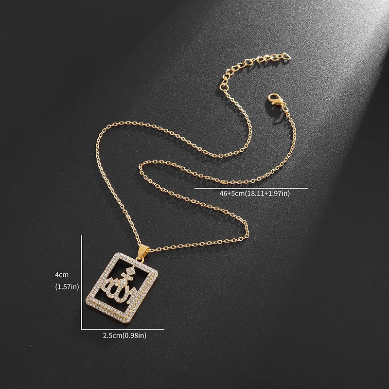 Iced Out Allah Pendant Necklace