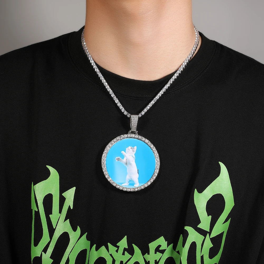Custom Iced Photo Pendant Necklace