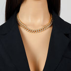 Zinc Alloy Cuban Necklace and Bracelet Set