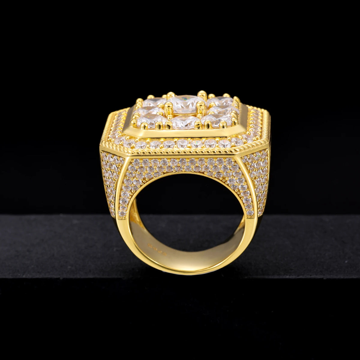 S925 Silver Square Moissanite Ring