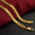 18K Gold 925 Sterling Silver 6mm Side Chain Necklace