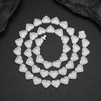 S925 Silver Heart Moissanite Chain
