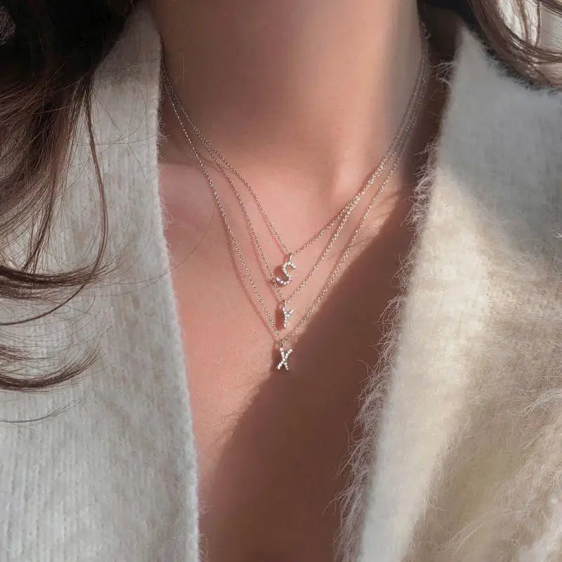 A-Z Initial Letter Charm Pendant Necklace