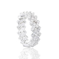 S925 Silver Cuban Link Moissanite Ring