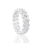 S925 Silver Cuban Link Moissanite Ring