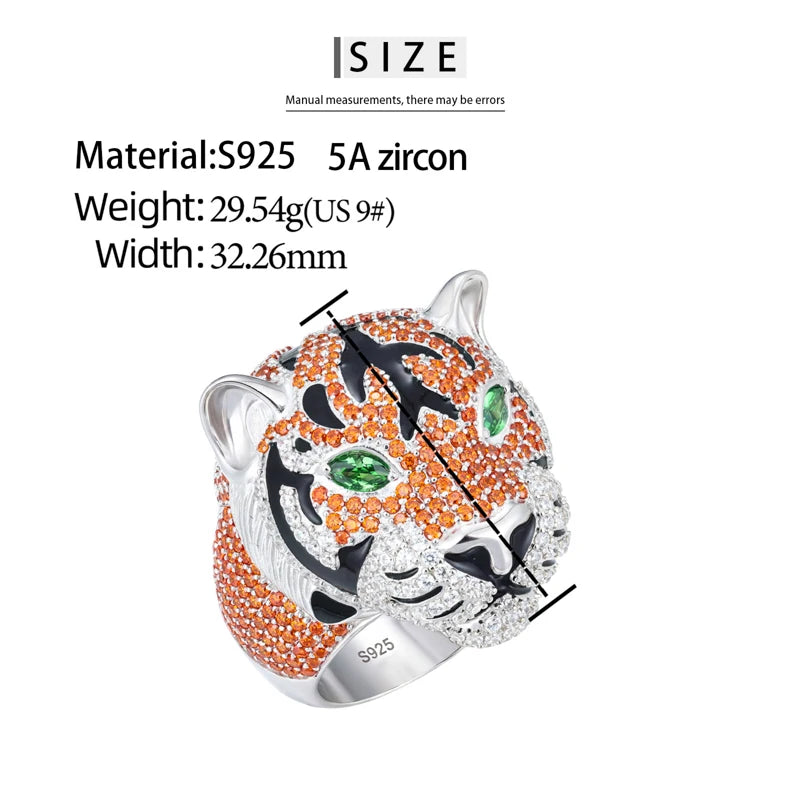 S925 Silver Goat Skull Moissanite Ring