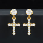 VVS1 Moissanite Cross Stud Earrings