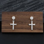 VVS1 Moissanite Cross Stud Earrings