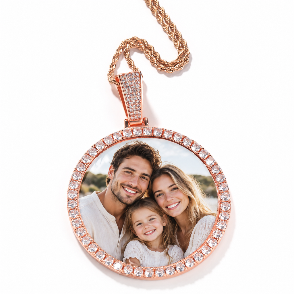 Custom Iced Photo Pendant Necklace