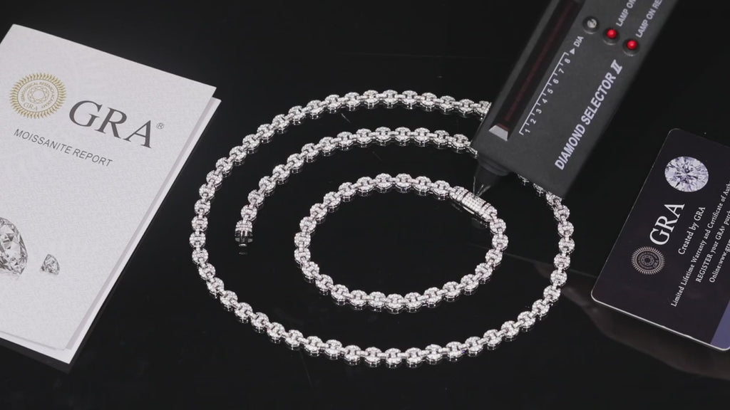 925 Silver VVS1 Moissanite Cuban Chain Necklace
