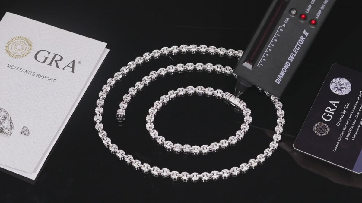 925 Silver VVS1 Moissanite Cuban Chain Necklace