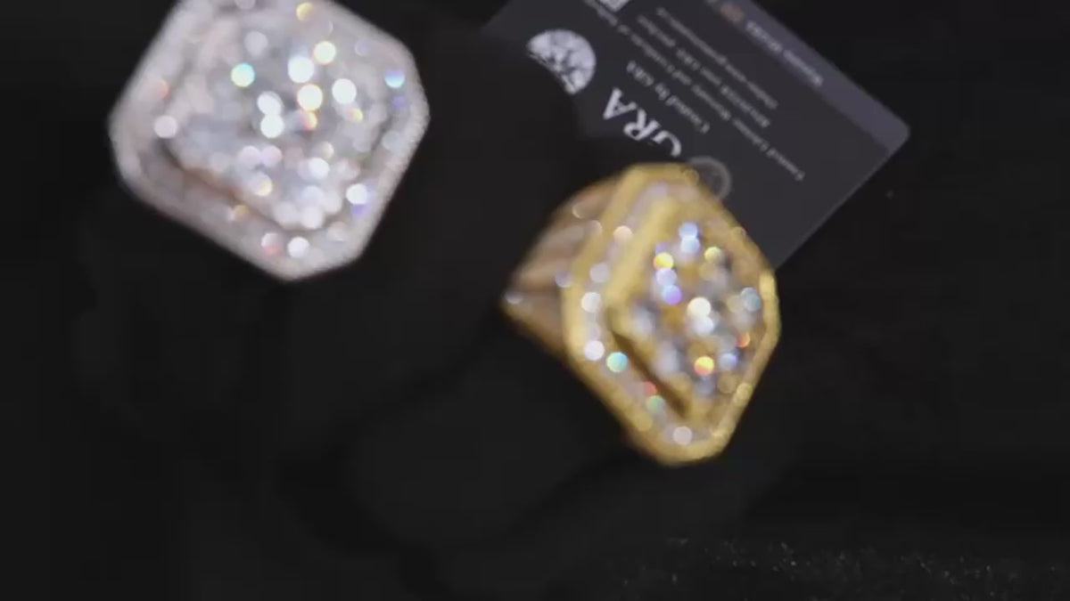 S925 Silver Square Moissanite Ring