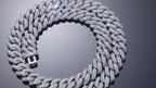 Sterling Silver 14mm Box Cuban Link Moissanite Necklace