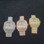 Iced Out Square Dial Quartz Watch