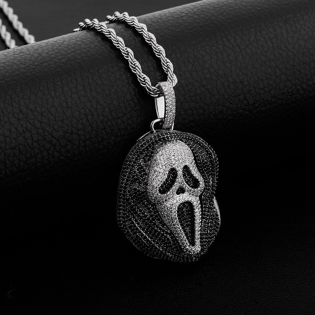 White Gold Hip Hop Shiny Emoji Ghost Iced Out Silver 925 Pendant at Rs  6700/piece in Surat
