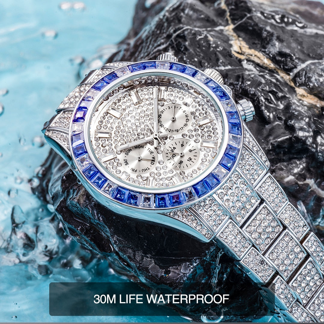 Luxury Iced Waterproof Quartz Unisex Watch