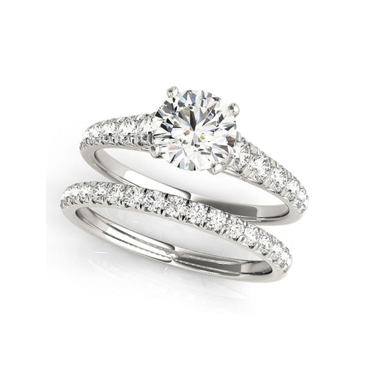 1 Ct Round Cut D Color Lab Moissanite Diamond Wedding Ring Set