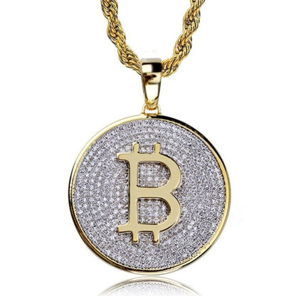Iced Out Bitcoin Pendant Necklace | LIMITED EDITION