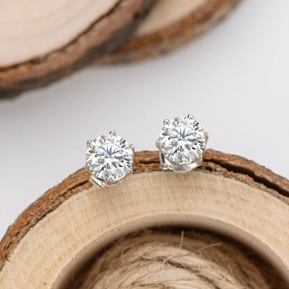 1 Ct Moissanite Diamond Earrings Round 925 Sterling Silver