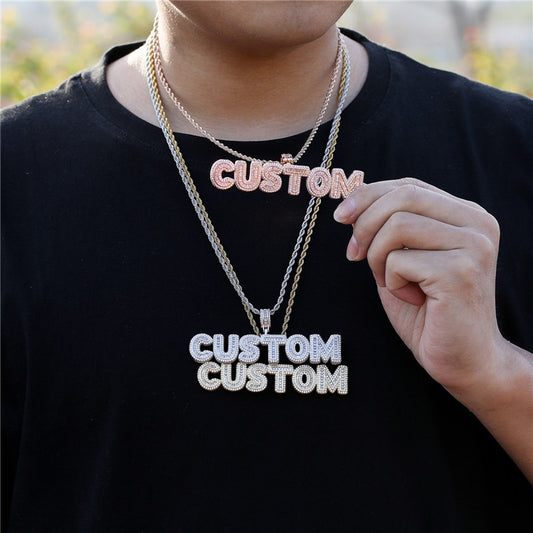 Iced Out Baguette Letters Customized Jewelry