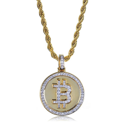 Icedout Golden Bitcoin Pendant Necklaces | LIMITED EDITION